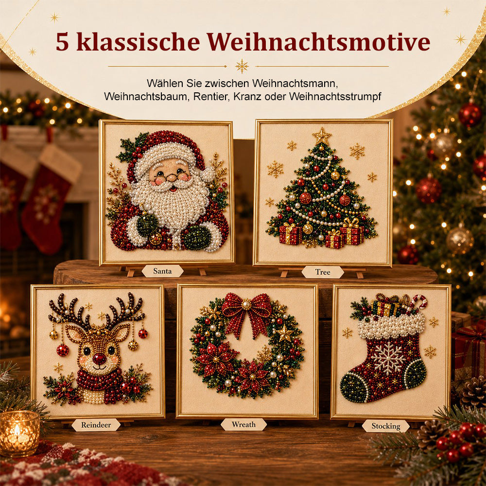 🎄 LETZTER TAG: 49 % RABATT – Premium 3D-Perlenbild-Set zu Weihnachten | Beflockte Leinwand mit kratzfesten, farbbeständigen Perlen – festliche DIY-Deko 🎅⛄❄️