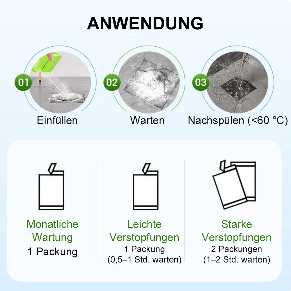 💥 Leistungsstarkes tägliches Rohrreinigungspulver