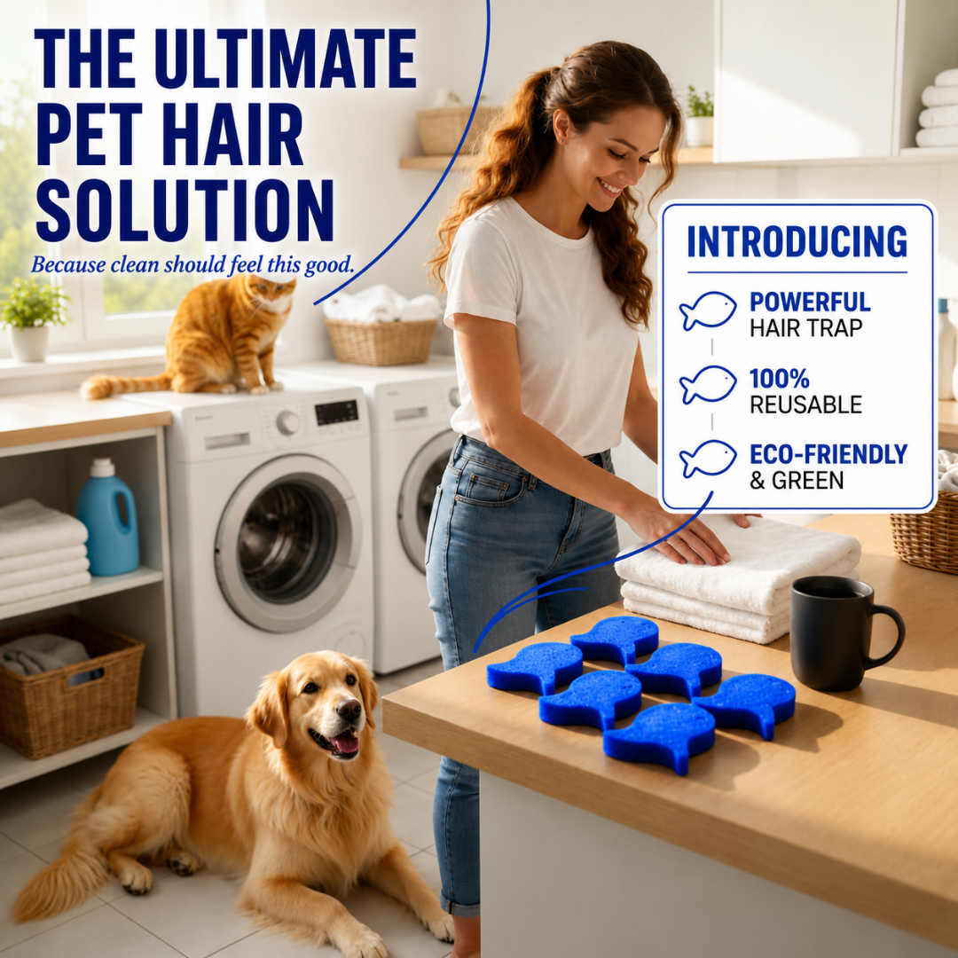 up⏳LAST DAY BUY 2 GET 1 FREE!💦 Laundry Pet Hair Removal Fish - 5 Pack