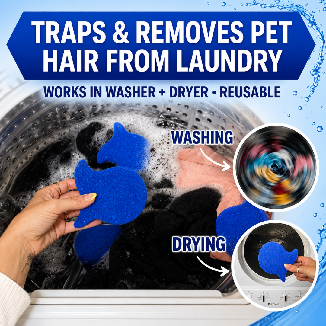 up⏳LAST DAY BUY 2 GET 1 FREE!💦 Laundry Pet Hair Removal Fish - 5 Pack