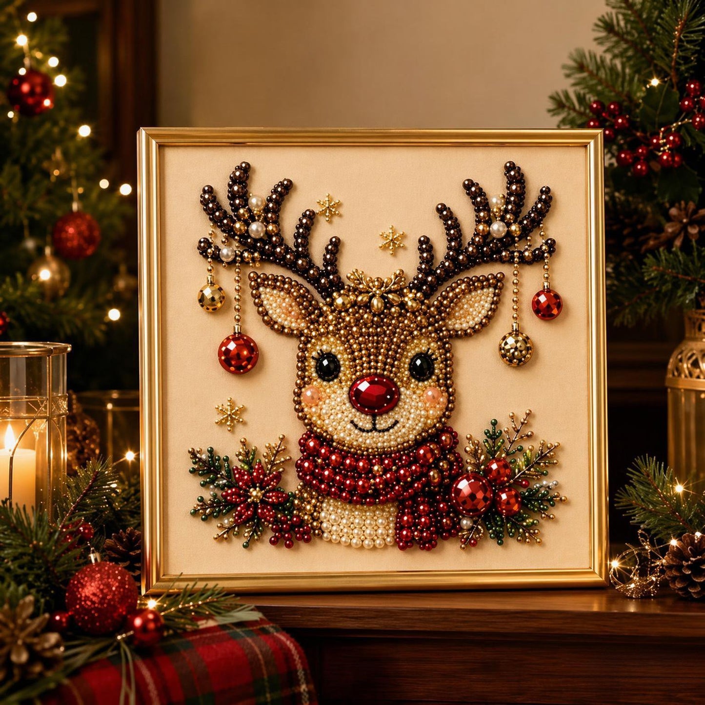 🎄 LETZTER TAG: 49 % RABATT – Premium 3D-Perlenbild-Set zu Weihnachten | Beflockte Leinwand mit kratzfesten, farbbeständigen Perlen – festliche DIY-Deko 🎅⛄❄️