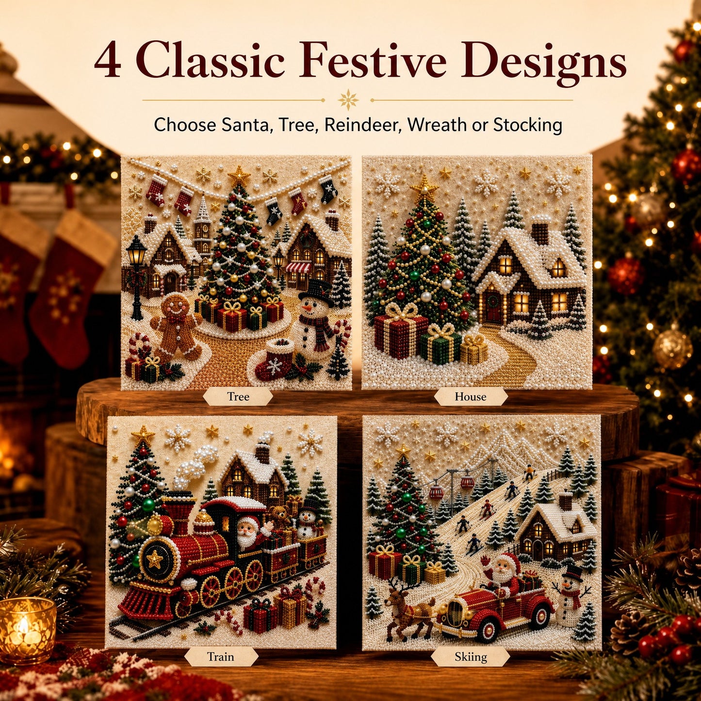 up✨ Funkelnde Weihnachtsdeko selbst gestalten - Entspannendes Diamond Painting Set für gemütliche Winterabende. 🎄