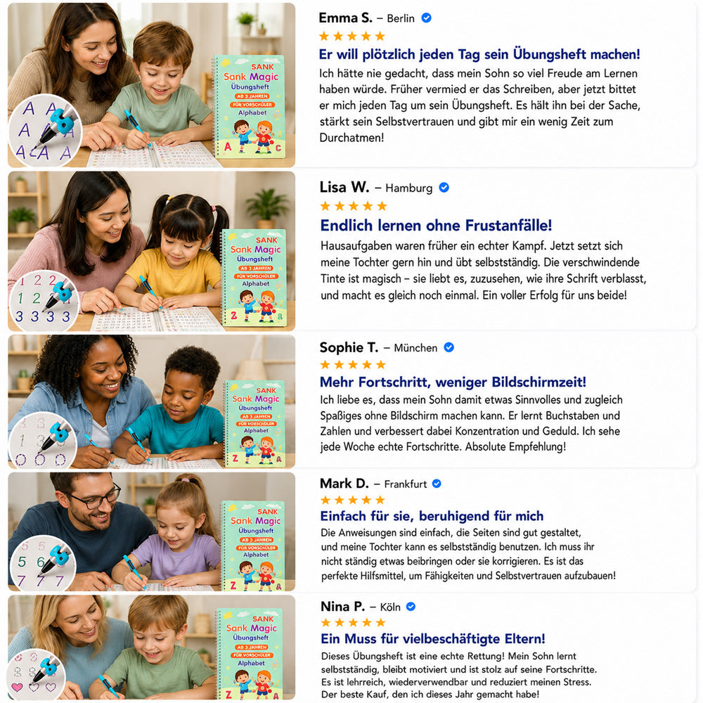 up💥 LETZTER TAG: 50 % RABATT 💥 📚 MagicBook | Übungs-Schreibset für Kinder