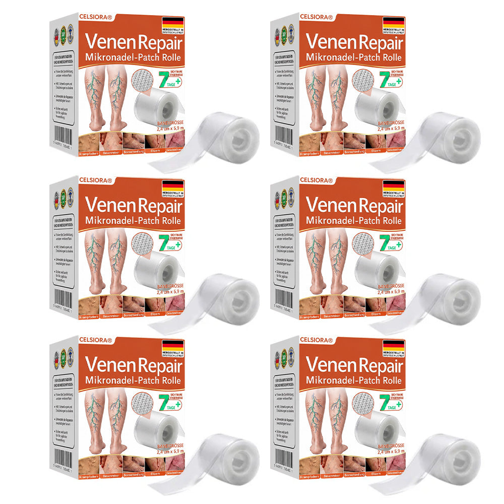 Celsiora® Vein Ease Microneedle-Pflegepflaster – Bei Besenreisern, Krampfadern, Schwellungen & müden Beinen | Nur heute 50 % Rabatt