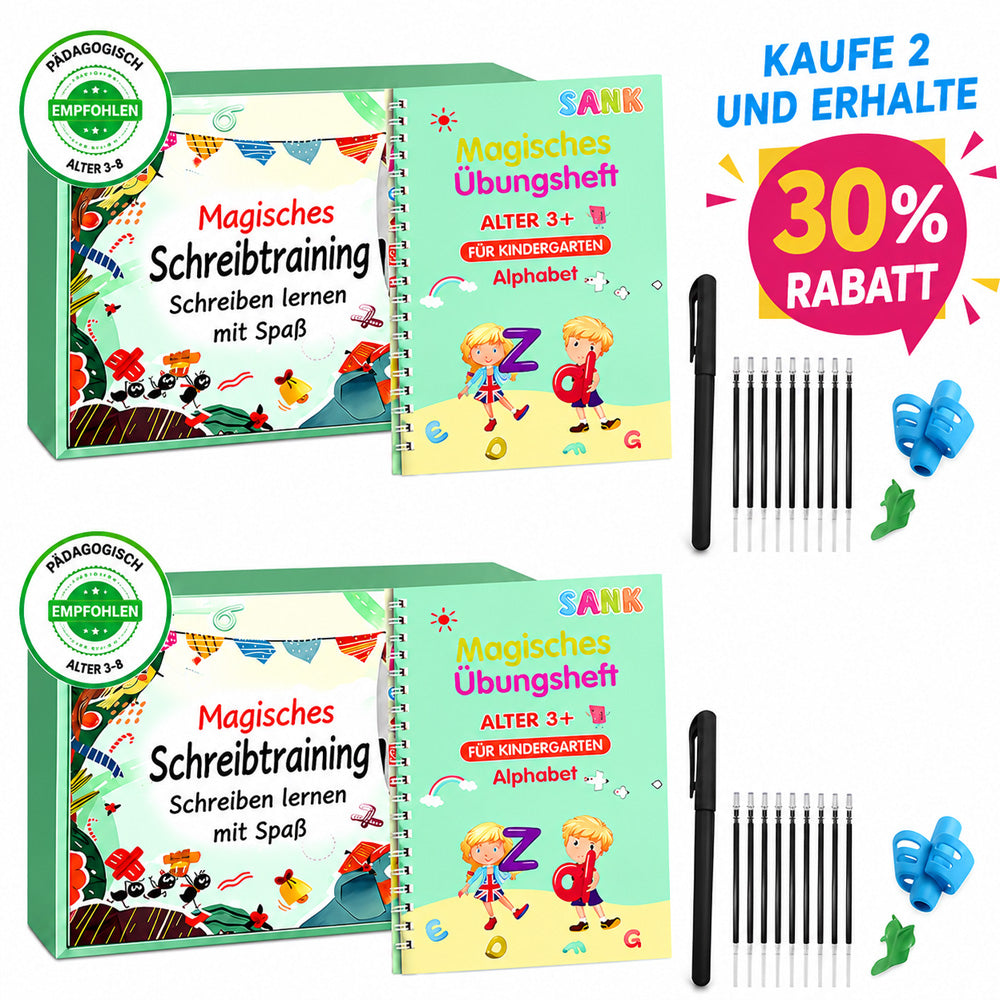 up💥 LETZTER TAG: 50 % RABATT 💥 📚 MagicBook | Übungs-Schreibset für Kinder