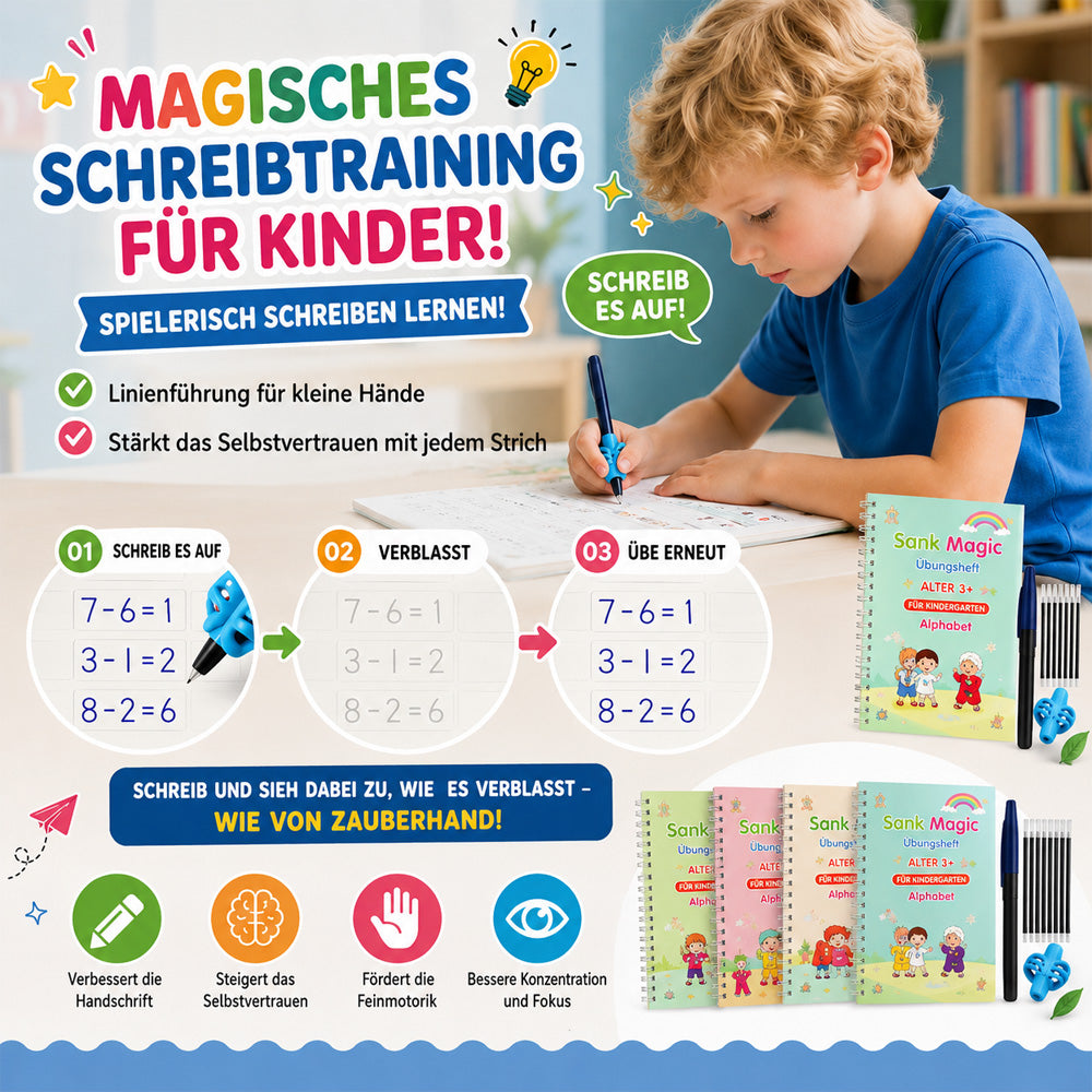 up💥 LETZTER TAG: 50 % RABATT 💥 📚 MagicBook | Übungs-Schreibset für Kinder
