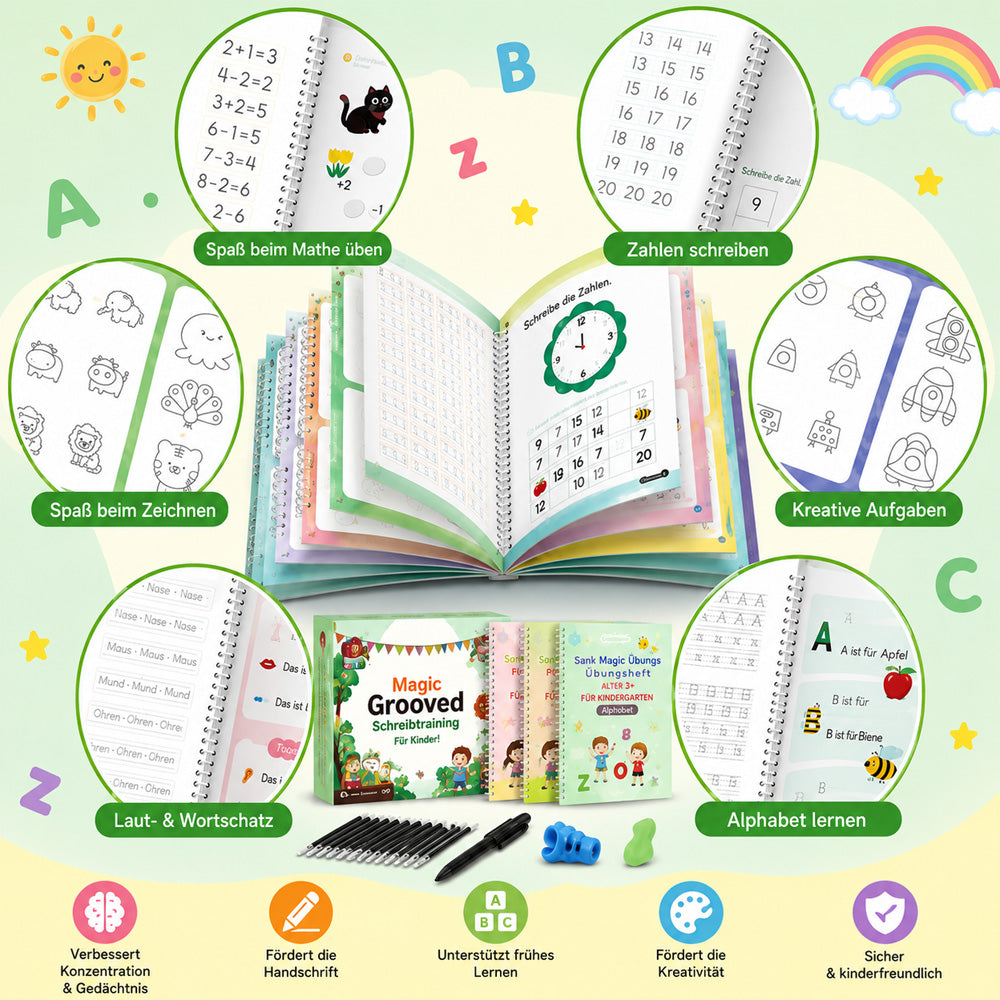 up💥 LETZTER TAG: 50 % RABATT 💥 📚 MagicBook | Übungs-Schreibset für Kinder