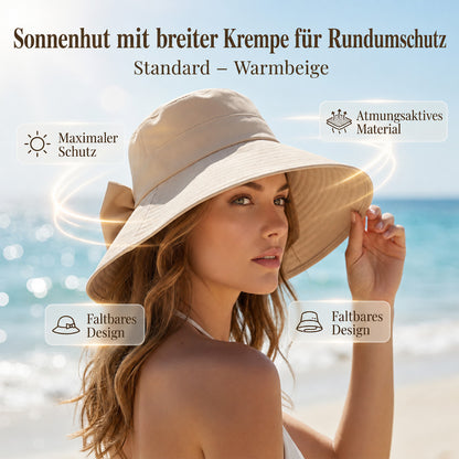 👒 Nur für kurze Zeit: 50 % Rabatt! ✨Damen Sonnenhut mit Schleife – Breiter Rand für stilvollen Sonnenschutz 🎀