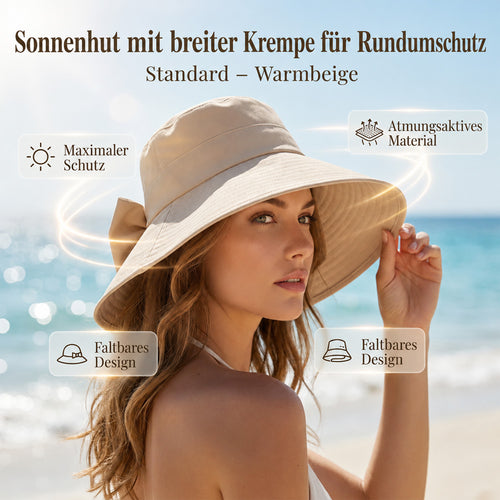 👒 Nur für kurze Zeit: 50 % Rabatt! ✨Damen Sonnenhut mit Schleife – Breiter Rand für stilvollen Sonnenschutz 🎀
