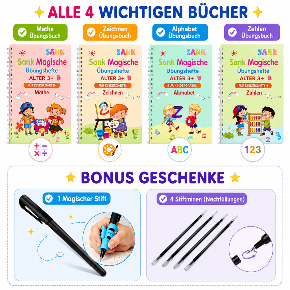 up💥 LETZTER TAG: 50 % RABATT 💥 📚 MagicBook | Übungs-Schreibset für Kinder