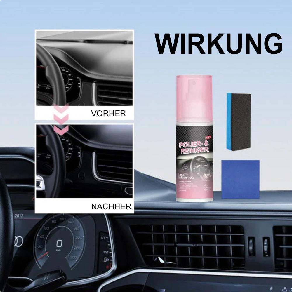 🚗 Auto-Innenraum-Tiefenpflege & Reiniger – Frischt Kunststoff & Leder auf (Inkl. Schwamm & Tuch)