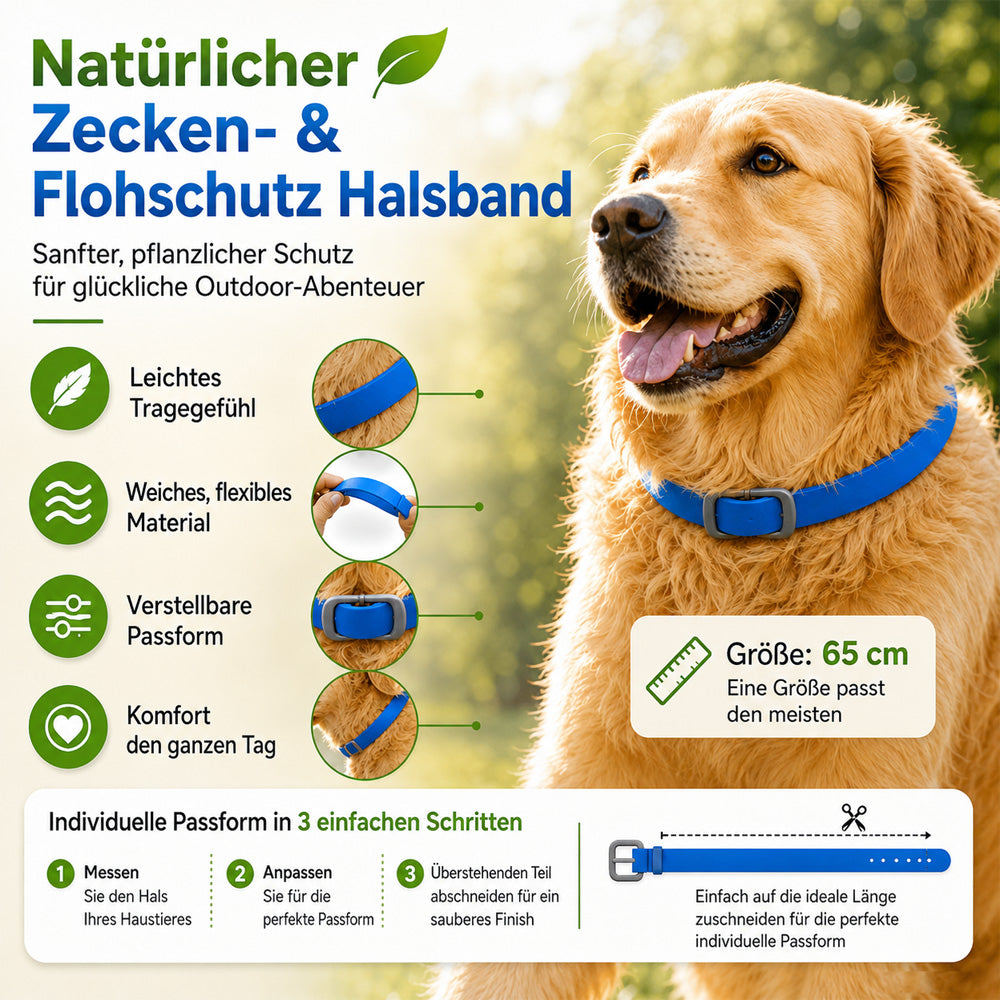 ⏰🔥 NUR FÜR KURZE ZEIT: 50 % RABATT! 🔥 ÜBER 50.000 VERKAUFT! Natürliches Ungeziefer-Abwehrhalsband mit ätherischen Ölen für Haustiere