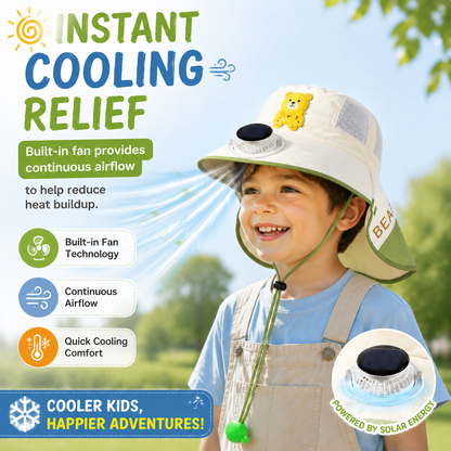 up☀️ SUMMER SALE 50% OFF 🔥 Kids Cooling Sun Protection Fan Hat - Beat Summer Heat & Protect Your Child Outdoors