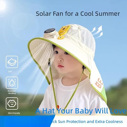 up☀️ SUMMER SALE 50% OFF 🔥 Kids Cooling Sun Protection Fan Hat - Beat Summer Heat & Protect Your Child Outdoors