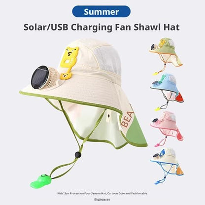 up☀️ SUMMER SALE 50% OFF 🔥 Kids Cooling Sun Protection Fan Hat - Beat Summer Heat & Protect Your Child Outdoors