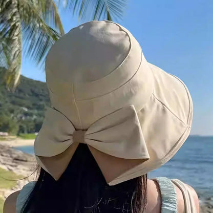 👒 Nur für kurze Zeit: 50 % Rabatt! ✨Damen Sonnenhut mit Schleife – Breiter Rand für stilvollen Sonnenschutz 🎀