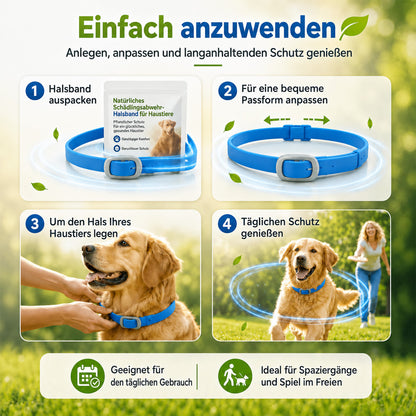 ⏰🔥 NUR FÜR KURZE ZEIT: 50 % RABATT! 🔥 ÜBER 50.000 VERKAUFT! Natürliches Ungeziefer-Abwehrhalsband mit ätherischen Ölen für Haustiere